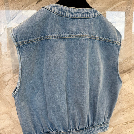 CHANEL 25S SLEEVELESS DENIM VEST 391