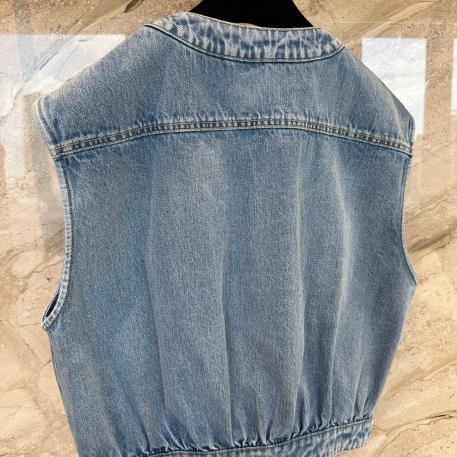 CHANEL 25S SLEEVELESS DENIM VEST 391