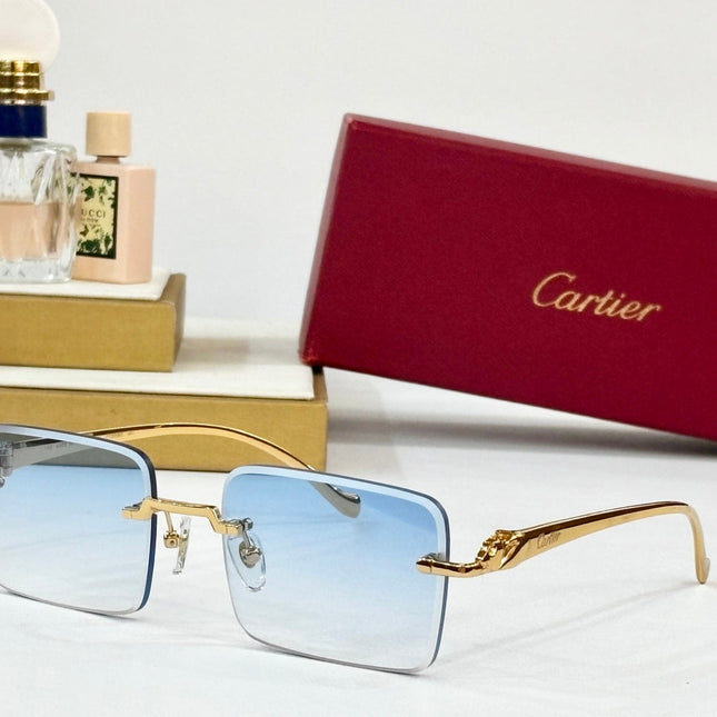 PANTHÈRE RIMLESS SQUARE FRAME SUNGLASSES 564103 IN METAL