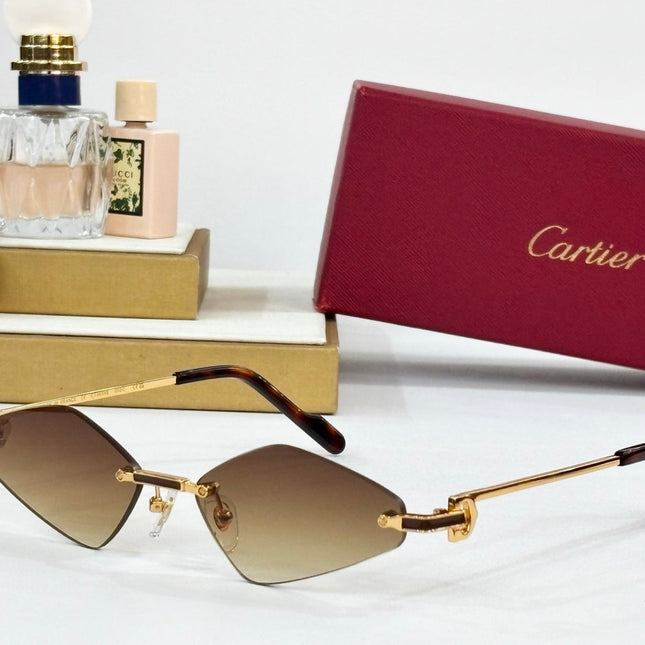 C DE RIMLESS ANGULAR FRAME SUNGLASSES CT0695 IN METAL