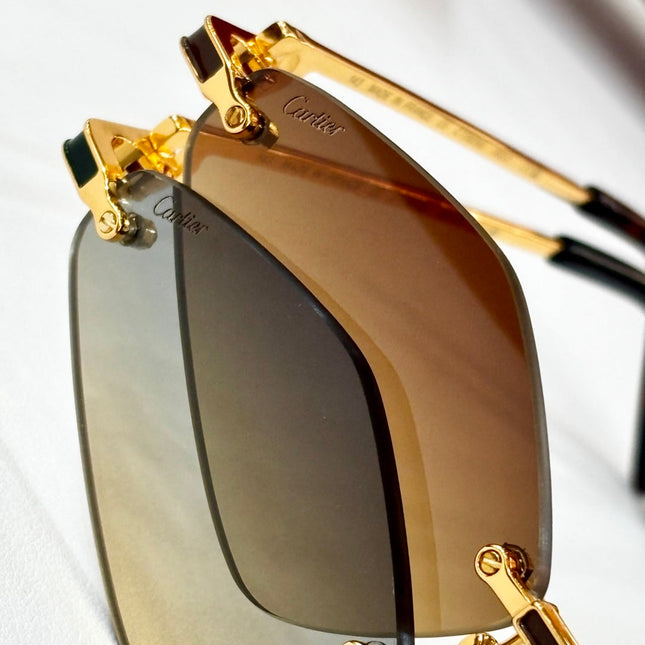 C DE RIMLESS ANGULAR FRAME SUNGLASSES CT0695 IN METAL