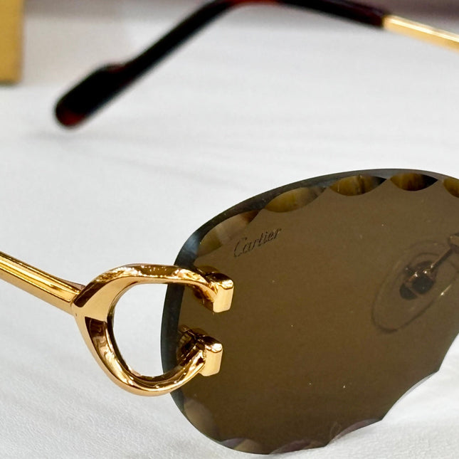 C DE RIMLESS ROUND FRAME SUNGLASSES CT0599S IN METAL