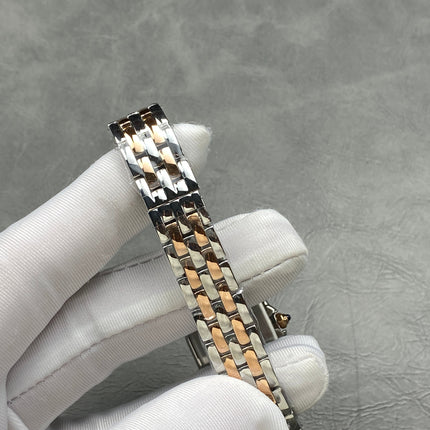 CARTIER PANTHÈRE SMALL WATCH GOLD PINK AND SILVER CASE WITH CRYSTALS