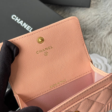 LEBOY WALLET 11 IN BEIGE GRAINED CALFSKIN GOLD-TONE HARDWARE