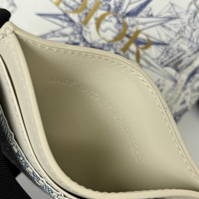 DIOR 25S 30 MONTAIGNE CARD HOLDER 10 IN IVORY OBLIQUE JACQUARD CANVAS