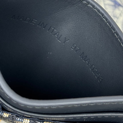 DIOR 25S 30 MONTAIGNE CARD HOLDER 10 IN BLACK OBLIQUE JACQUARD CANVAS