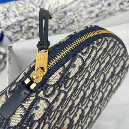 DIOR 25S 30 MONTAIGNE CLUTCH BAG 24 IN BLUE DIOR OBLIQUE JACQUARD