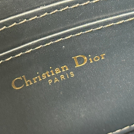 DIOR 25S 30 MONTAIGNE AVENUE POUCH WITH FLAP 30 IN BLUE DIOR OBLIQUE JACQUARD