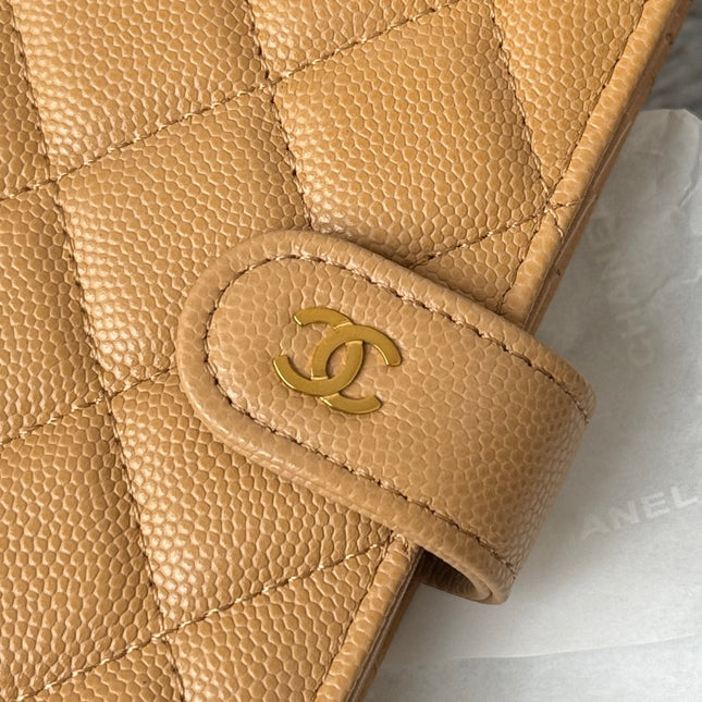 CHANEL 25S MULTI PURPOSE PASSPORT WALLET 15 IN GOLDEN CARAMEL CALFSKIN GOLD HARDWARE