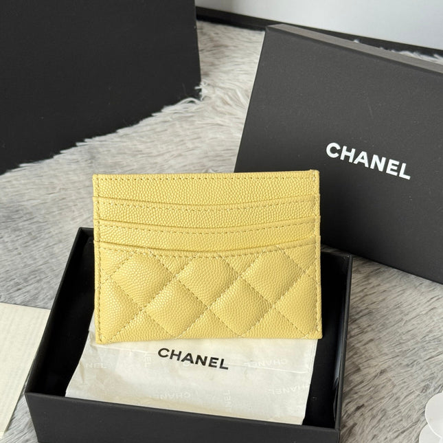 CHANEL 25S CARD HOLDER 11 IN YELLOW CAVIAR GOLD HARDWARE