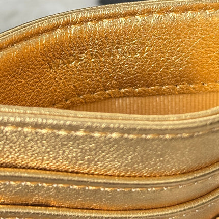 CHANEL 25S CARD HOLDER 11 IN GOLD LAMBSKIN GOLD HARDWARE