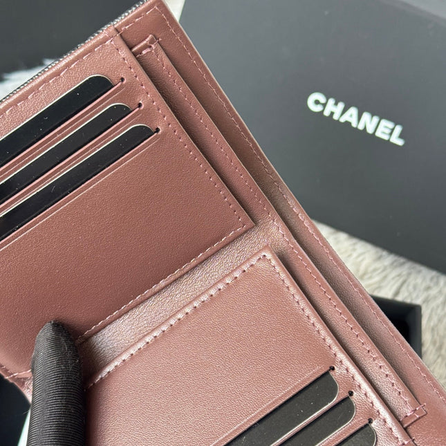 CHANEL 25S CF SMALL TRI FOLD WALLET 11 IN BLACK CAVIAR GOLD HARDWARE