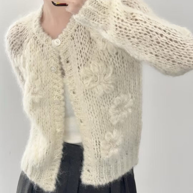 CELINE 25S CROCHET SLEEVE KNIT JACKET 0085