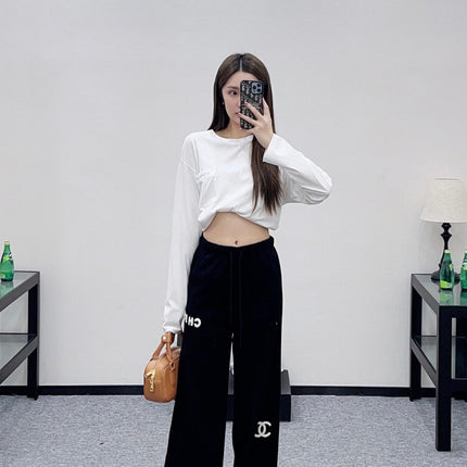 CHANEL 25S HIGH-WAISTED WIDE-LEG PANTS 304