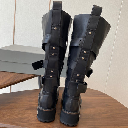 BALEN HIGH BUCKLE BOOTS IN BLACK CALFSKIN