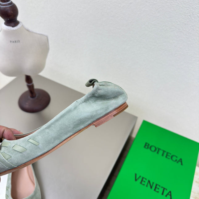 BALLET FLAT IN LIGHT BLUE SUEDE