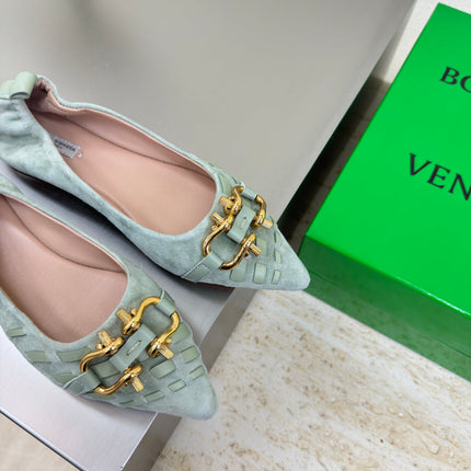 BALLET FLAT IN LIGHT BLUE SUEDE