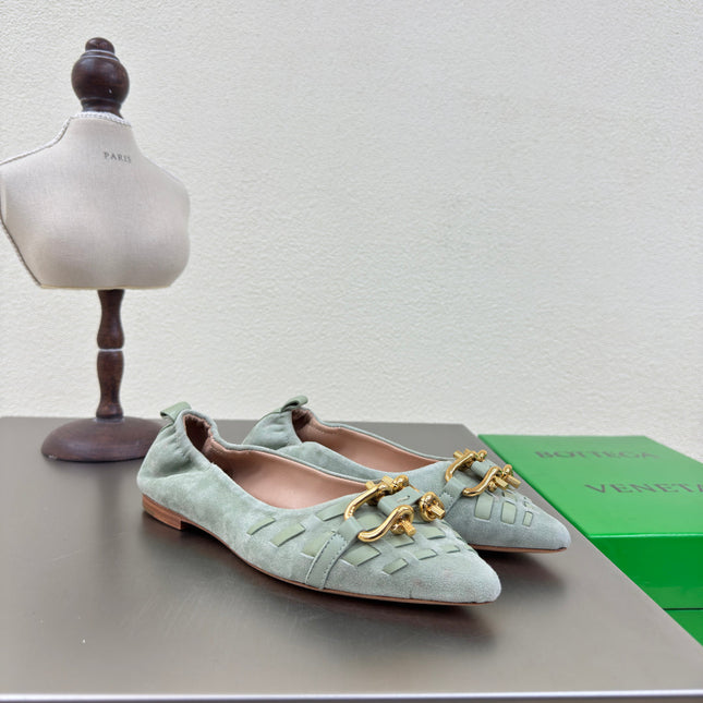 BALLET FLAT IN LIGHT BLUE SUEDE