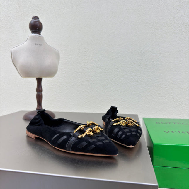 BALLET FLAT IN BLACK SUEDE