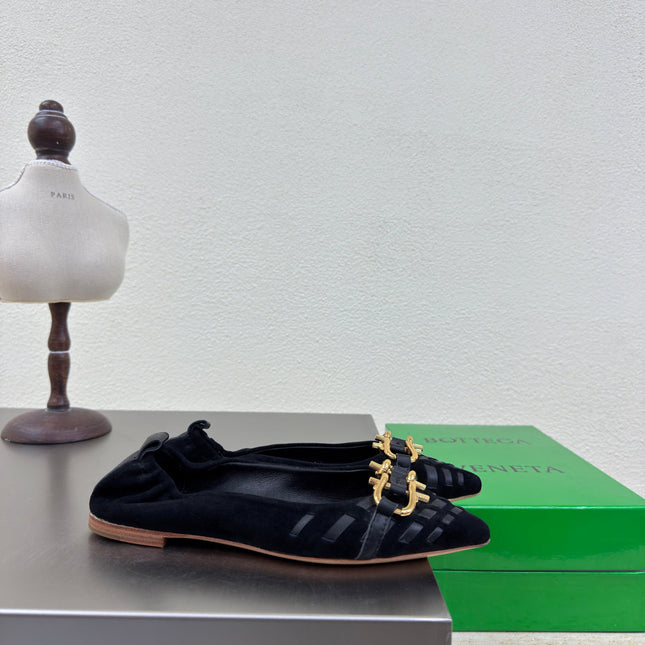 BALLET FLAT IN BLACK SUEDE