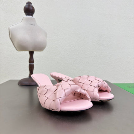 BLINK HIGH 5 CM MULE IN LIGHT PINK INTRECCIATO LEATHER