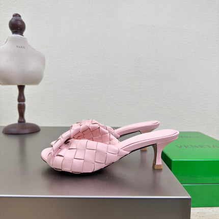 BLINK HIGH 5 CM MULE IN LIGHT PINK INTRECCIATO LEATHER