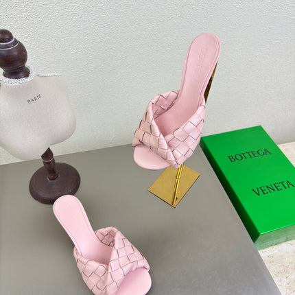 BLINK HIGH 5 CM MULE IN LIGHT PINK INTRECCIATO LEATHER