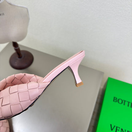 BLINK HIGH 5 CM MULE IN LIGHT PINK INTRECCIATO LEATHER