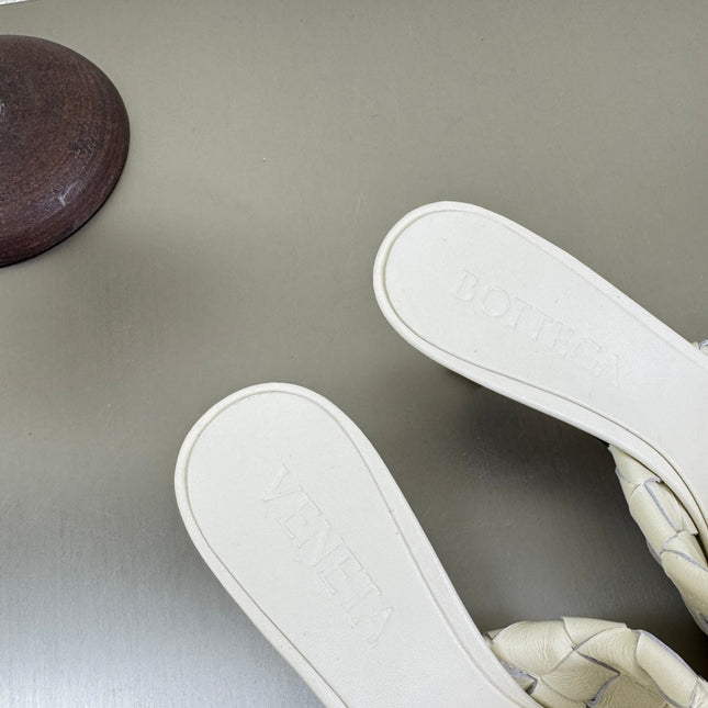 BLINK HIGH 5 CM MULE IN WHITE INTRECCIATO LEATHER