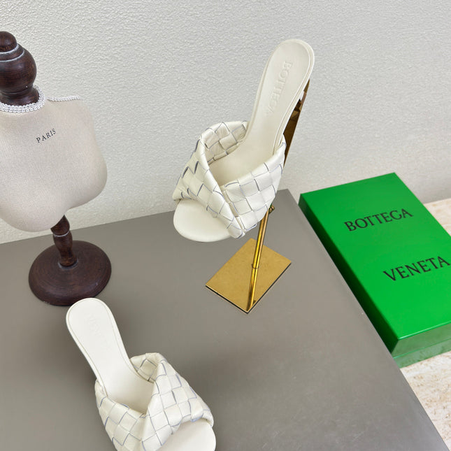 BLINK HIGH 5 CM MULE IN WHITE INTRECCIATO LEATHER