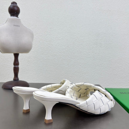 BLINK HIGH 5 CM MULE IN WHITE INTRECCIATO LEATHER