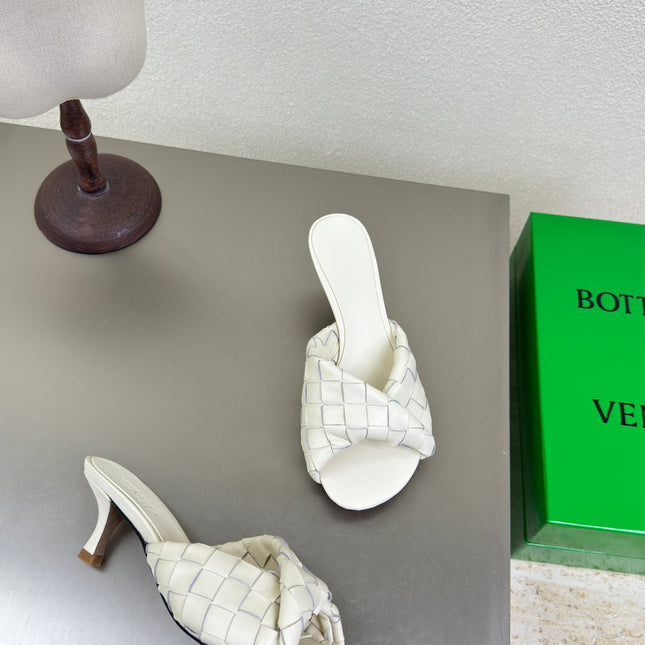 BLINK HIGH 5 CM MULE IN WHITE INTRECCIATO LEATHER