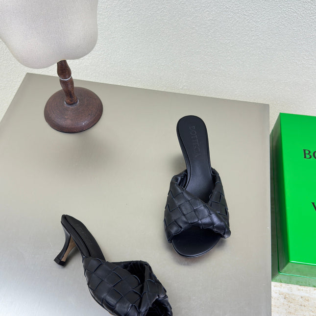 BLINK HIGH 5 CM MULE IN BLACK INTRECCIATO LEATHER