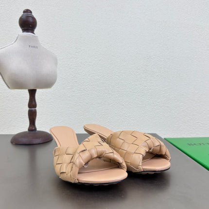 BLINK HIGH 5 CM MULE IN BUFF BEIGE INTRECCIATO LEATHER