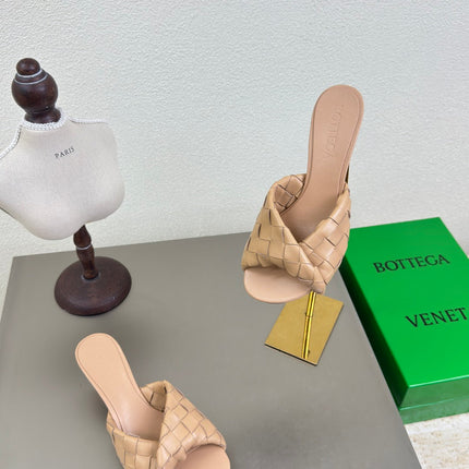 BLINK HIGH 5 CM MULE IN BUFF BEIGE INTRECCIATO LEATHER