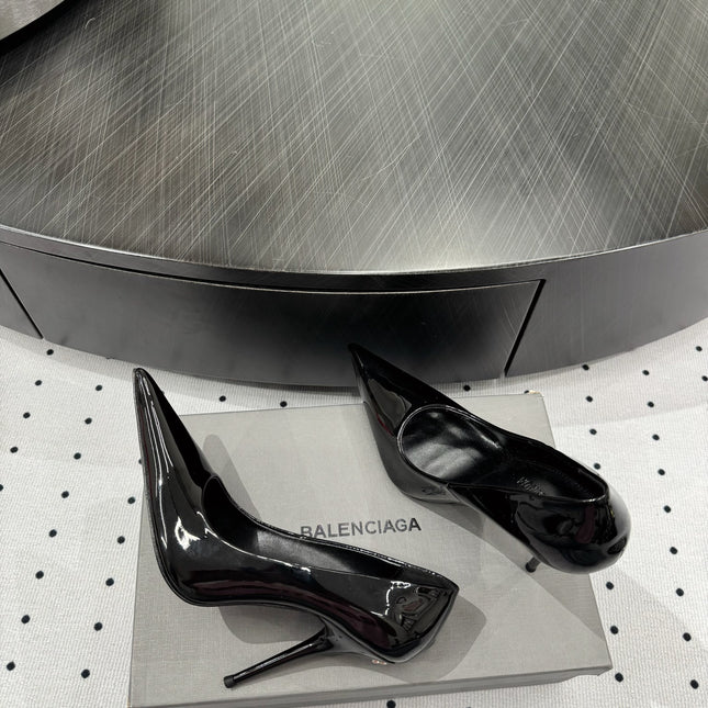 AVENUE 105MM PUMP IN BLACK PATENT CALFSKIN