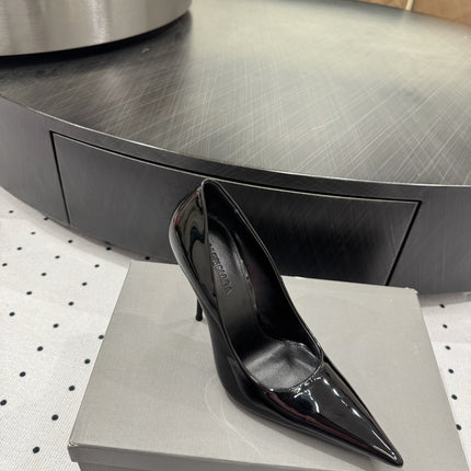 AVENUE 105MM PUMP IN BLACK PATENT CALFSKIN