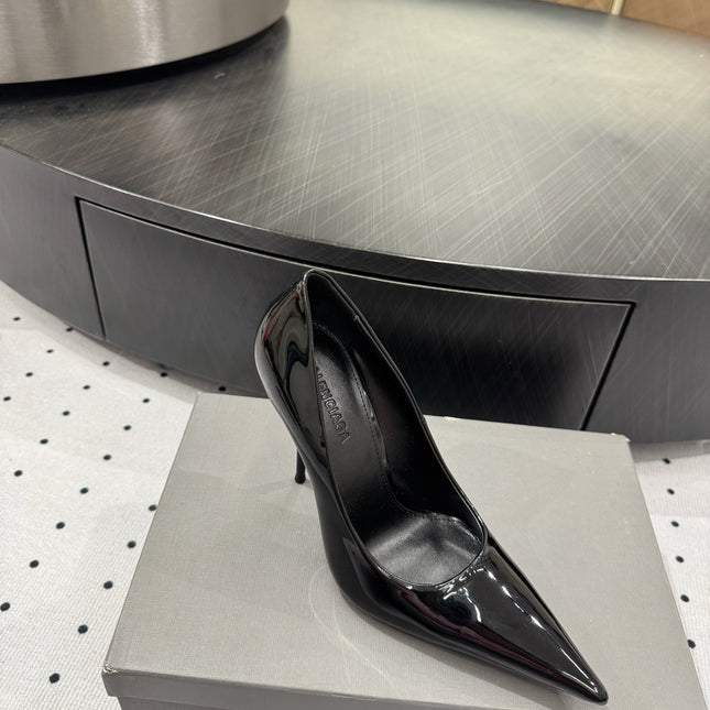 AVENUE 105MM PUMP IN BLACK PATENT CALFSKIN