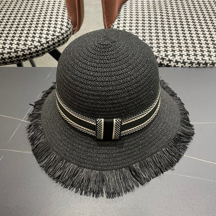 BUCKET HAT IN BLACK RAFFIA 653606