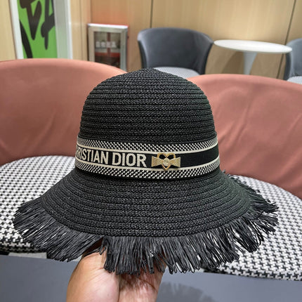 BUCKET HAT IN BLACK RAFFIA 653606