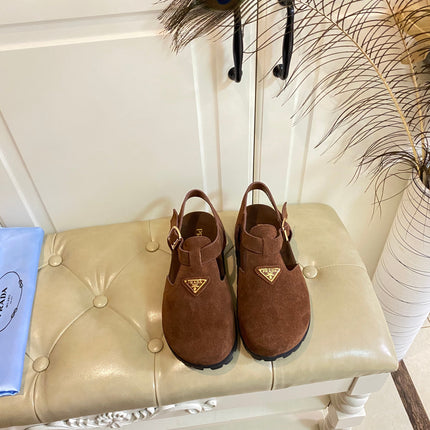 RUBBER SOLE SANDALS IN COCOA BROWN SUEDE