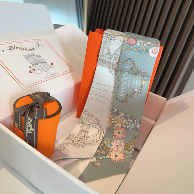 HERMES 25S SILK NECKERCHIEF 86 IN SILK 714376