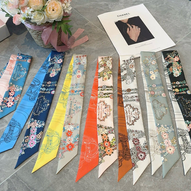 HERMES 25S SILK NECKERCHIEF 86 IN SILK 714376