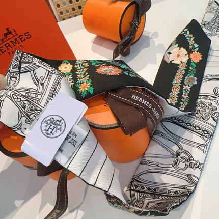 HERMES 25S SILK NECKERCHIEF 86 IN SILK 714377