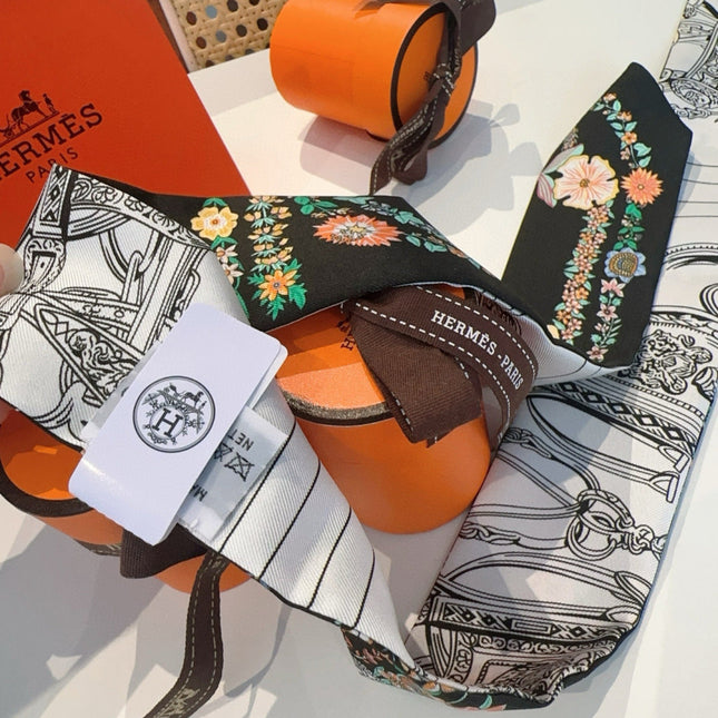 HERMES 25S SILK NECKERCHIEF 86 IN SILK 714377