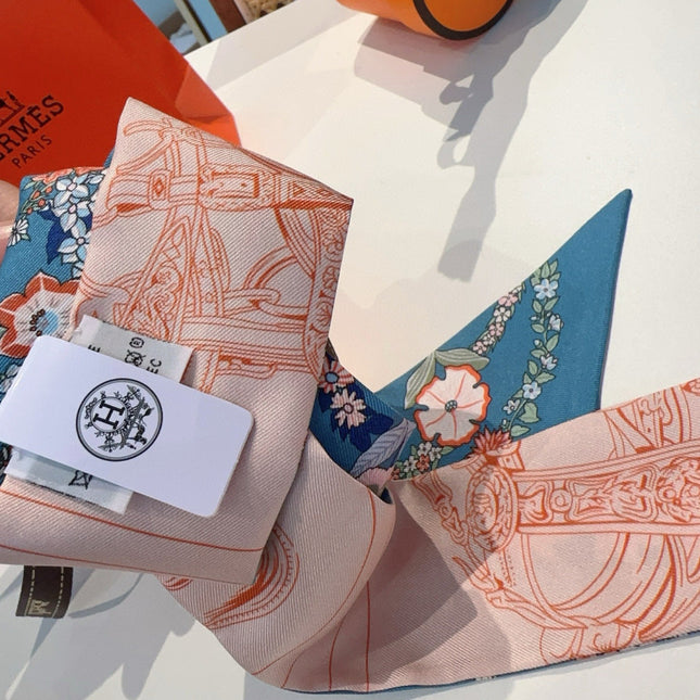 HERMES 25S SILK NECKERCHIEF 86 IN SILK 714379