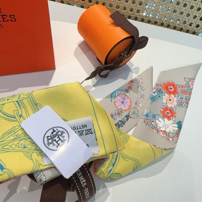 HERMES 25S SILK NECKERCHIEF 86 IN SILK 714382