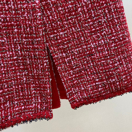 CHANEL 25S RED TWEED FOUR-POCKET SKIRT 314