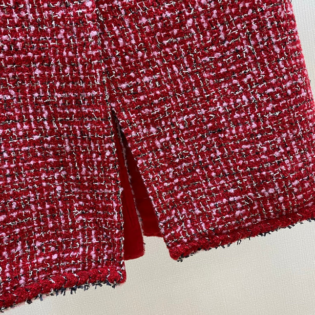 CHANEL 25S RED TWEED FOUR-POCKET SKIRT 314