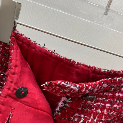 CHANEL 25S RED TWEED FOUR-POCKET SKIRT 314